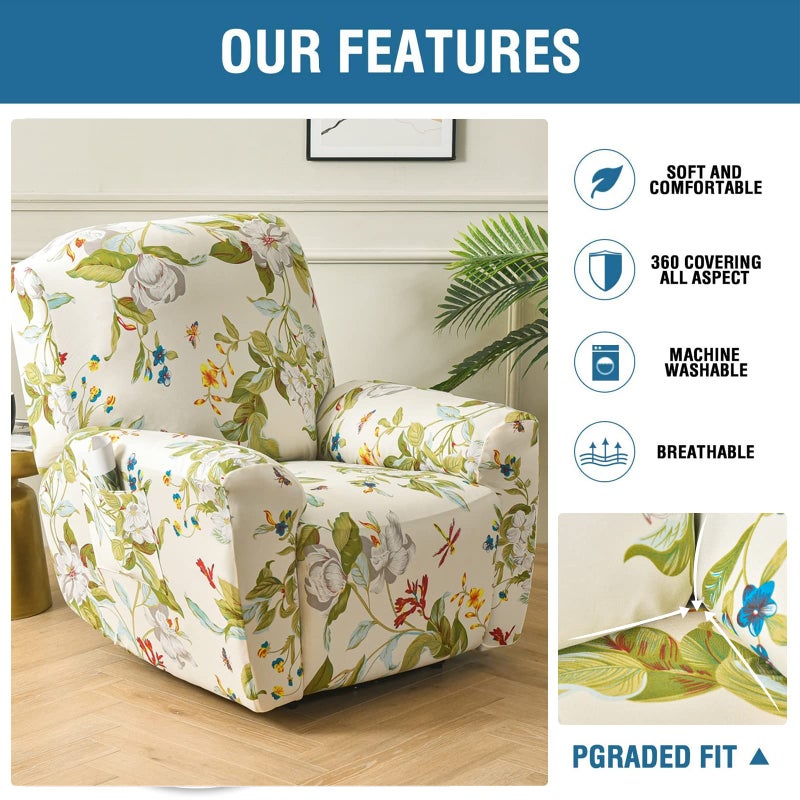 Eco-Ancheng Recliner Slipcovers 4-Pieces Lazyboy Recliner Covers Recliner Couch Covers Recliner Chair Cover Non Slip Reclining Slipcovers with Storage Pockets Furniture Protector for Living Room - Image 3